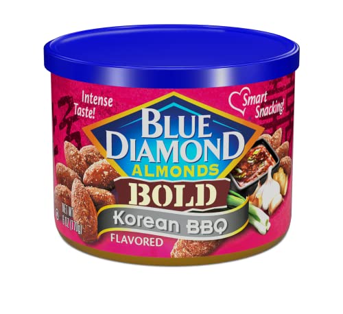 0041570143605 - BLUE DIAMOND ALMONDS KOREAN BBQ FLAVORED SNACK NUTS, 6 OZ RESEALABLE CANS (PACK OF 1)