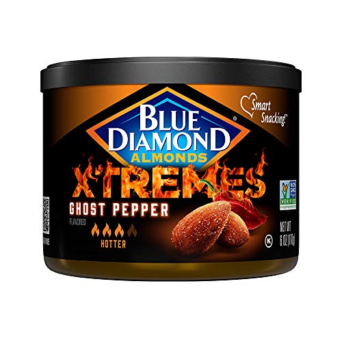 0041570144664 - BLUE DIAMOND ALMONDS XTREMES GHOST PEPPER FLAVORED SNACK NUTS, 6 OZ RESEALABLE CANS (PACK OF 1)