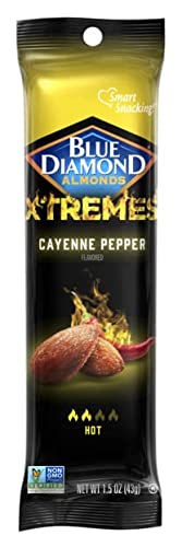 0041570144688 - BLUE DIAMOND ALMONDS XTREMES CAYENNE PEPPER FLAVORED SNACK NUTS, 1.5OZ TUBE (PACK OF 12)