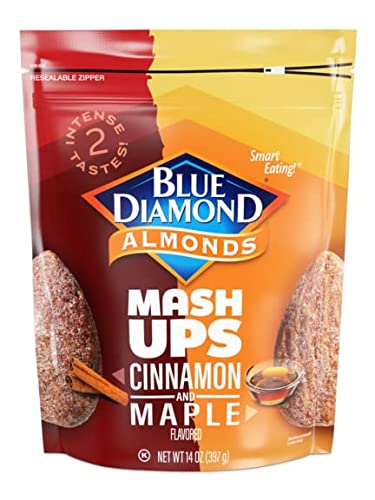 0041570147023 - BLUE DIAMOND ALMOND MASH UPS, CINNAMON AND MAPLE SNACK NUTS, 14 OZ RESEALABLE BAG