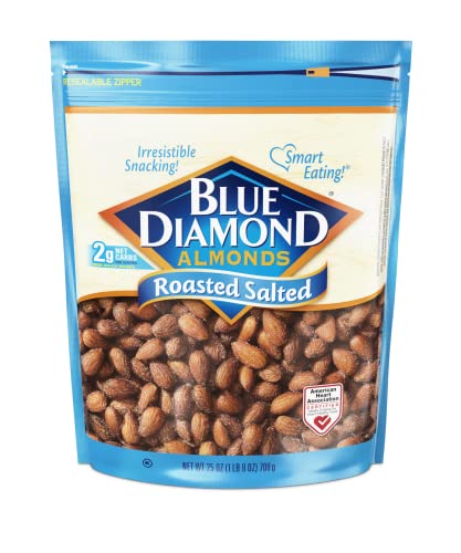 0041570147306 - BLUE DIAMOND ALMONDS ROASTED SALTED SNACK NUTS, 25 OZ RESEALABLE BAG (PACK OF 1)