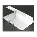 0041594234969 - FOAM CONTAINER WITH REMOVABLE HINGED LID 1 COMPARTMENT 9-3 10
