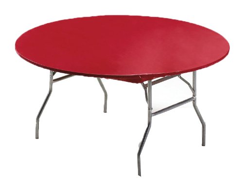 0041624372272 - CREATIVE CONVERTING ROUND STAY PUT PLASTIC TABLE COVER, 60-INCH, REGAL RED