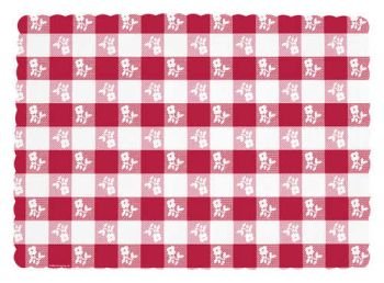 0041624457887 - RED GINGHAM PLACEMATS, 50 PER PACK (13.75 X 9.75)