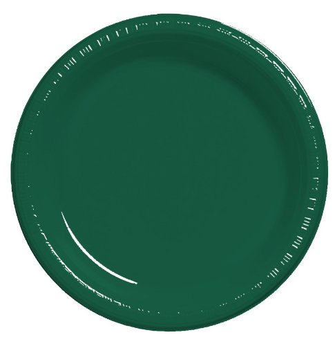 0041624841587 - CREATIVE CONVERTING TOUCH OF COLOR 20 COUNT PLASTIC BANQUET PLATES, HUNTER GREEN