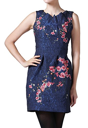 4167072139529 - GENERIC WOMEN'S EMBROIDERED SLEEVELESS DRESS SIZE XXXL COLOR BLUE