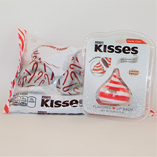 0041967697278 - HERSHEY'S CANDY CANE (CC) FLAVORED 2-PIECE BUNDLE - INCLUDES LIMITED EDITION CC FLAVORED LIP BALM IN A RED & WHITE KISS SHAPED CONTAINER AND 10 OZ BAG OF CC FLAVORED HERSHEY KISSES- 2 PIECE HERSHEY'S