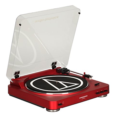 0042005185641 - AUDIO TECHNICA AT-LP60RD FULLY AUTOMATIC STEREO TURNTABLE SYSTEM, RED