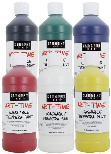 0042229234064 - SARGENT ART 22-3406 16-OUNCE ART-TIME WASHABLE PAINT, A PRIMARY 6-PACK ASSORTMENT