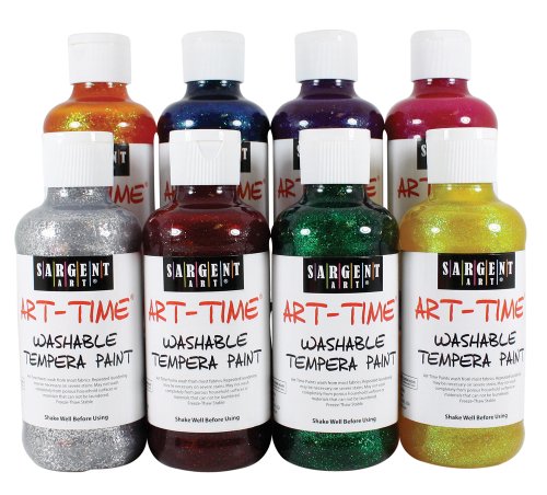 0042229239991 - SARGENT ART 22-3999 8-OUNCE ART TIME WASHABLE GLITTER TEMPERA SET OF 8, INCLUDES ALL COLORS