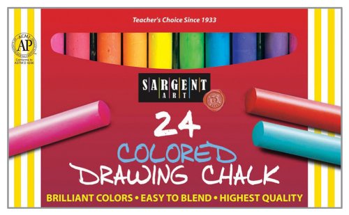 0042229241345 - SARGENT ART 22-4134 ROUND COLORED DRAWING CHALK, 24 COUNT