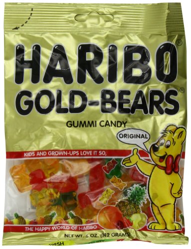 0422383022040 - HARIBO GUMMI CANDY, ORIGINAL GOLD-BEARS, 5-OUNCE BAGS (PACK OF 12)