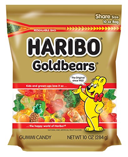 0042238302556 - HARIBO GOLDBEARS GUMMI CANDY - RESEALABLE 10 OZ. BAG