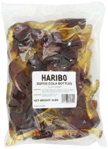 0422383230254 - HARIBO GUMMY CANDY, SUPER COLA BOTTLES, 5--POUND BAG