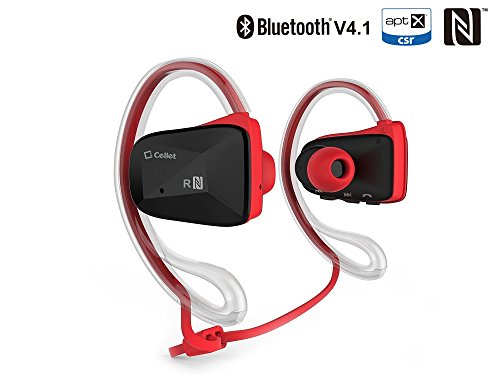 0042485105283 - ALCATEL ONE TOUCH PIXI PULSAR (TRACONE) CELLET SPORTS-FIT BLUETOOTH V4.1 STEREO HEADSET WITH NFC CONNECTION - RED