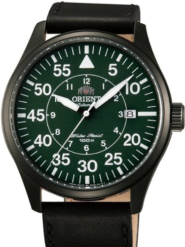 4250293413810 - ORIENT 21-JEWEL AUTOMATIC AVIATOR FLIGHT WATCH WITH BLACK LEATHER STRAP ER2A002F