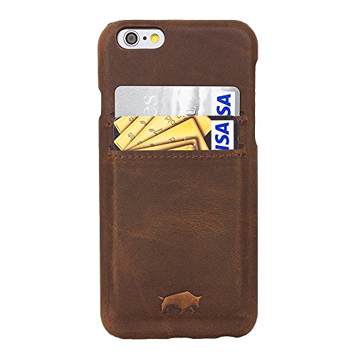 4251042582511 - SOLO PELLE IPHONE 6/6S PLUS (5.5) SLIM CC LEATHER CASE OVERLAY ON POLYCARBONATE BACK COVER WITH BUSINESS CARD COMPARTMENT FOR APPLE IPHONE 6/6S PLUS (VINTAGE BROWN)