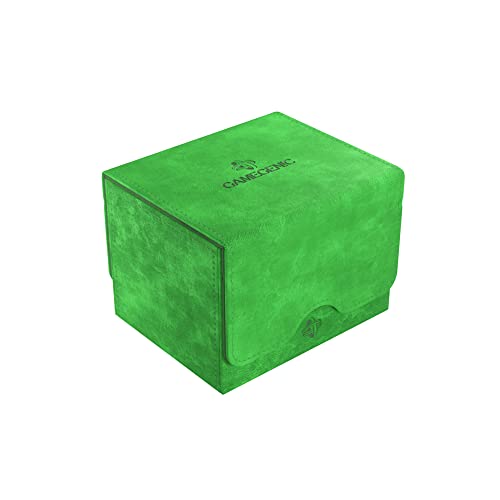 4251715412022 - SIDEKICK 100+ XL CONVERTIBLE DECK BOX | SIDELOADING CARD STORAGE BOX WITH REMOVABLE COVER CLIPS | HOLDS 100 DOUBLE-SLEEVED CARDS IN EXTRA THICK INNER CARD SLEEVES | GREEN COLOR | MADE BY GAMEGENIC