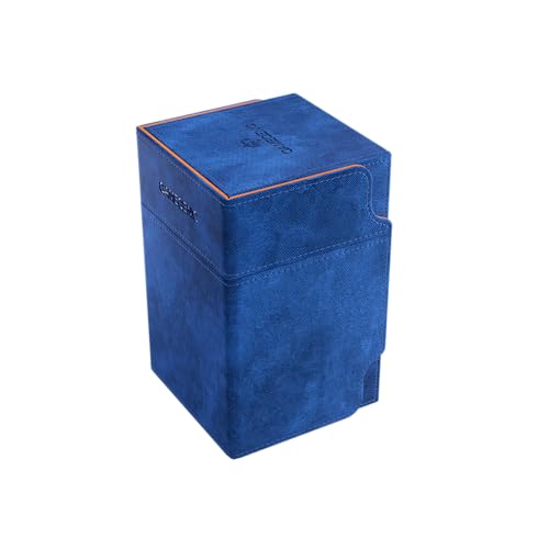 4251715412923 - WATCHTOWER 100+ XL CONVERTIBLE DECK BOX EXCLUSIVE LINE | DOUBLE-SLEEVED CARD STORAGE | CARD GAME PROTECTOR | NEXOFYBER SURFACE | HOLDS UP TO 100 CARDS | BLUE/ORANGE COLOR | MADE BY GAMEGENIC