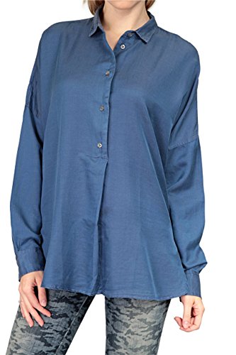 4260165396219 - 0039 ITALY SILK BLOUSE ALISAR, COLOR: BLUE, SIZE: S