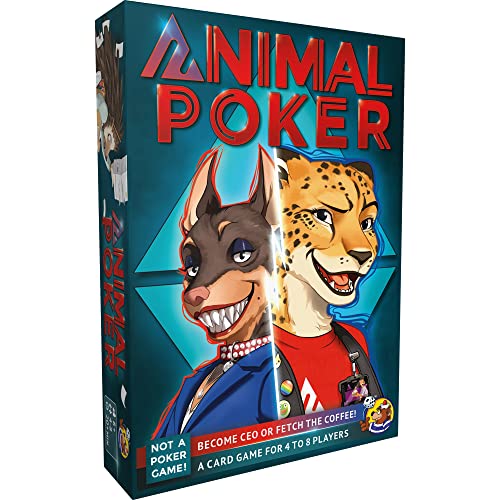 4260664070597 - ANIMAL POKER - CARD GAME – THE EXTREMELY FUNNY CARD GAME ABOUT SUCCESS AND DEMOTION IN YOUR FRIENDLY ANIMAL OFFICE - FOR 4 TO 8 PLAYERS, AGE 8+, 20 MIN