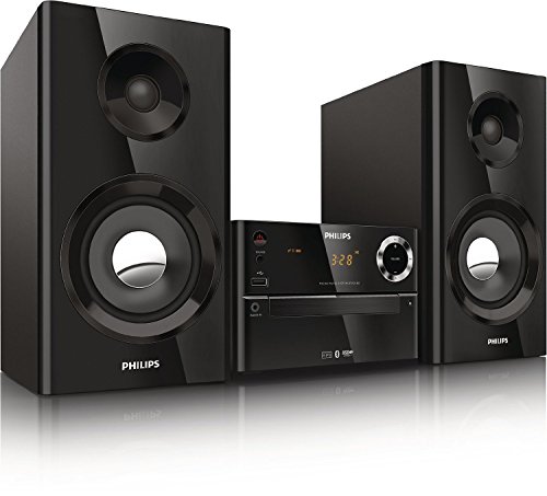 0042822102739 - PHILIPS BTM2180/37-BLK DIGITAL MICRO MUSIC SYSTEM WITH WIRELESS MUSIC STREAMING VIA BLUETOOTH (IPHONE, IPAD, IPOD, ANDROID, AND MORE), TWO-WAY BASS REFLEX, DOME TWEETER, AUDIO-IN, PLAYS MP3-CD AND CD-R/RW (BLACK) (CERTIFIED REFURBISHED)