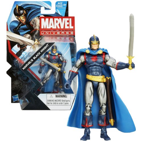 0042823248702 - HASBRO YEAR 2013 MARVEL UNIVERSE SERIES 5 SINGLE PACK 4 INCH TALL ACTION FIGURE SET #029 - MARVEL'S BLACK KNIGHT (SIR PERCY) WITH ENCHANTED BLADE