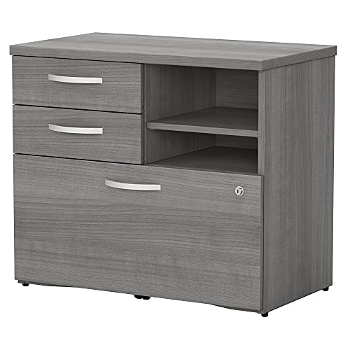 0042976153700 - BUSH BUSINESS FURNITURE STUDIO C OFFICE STORAGE CABINET WITH DRAWERS AND SHELVES, PLATINUM GRAY