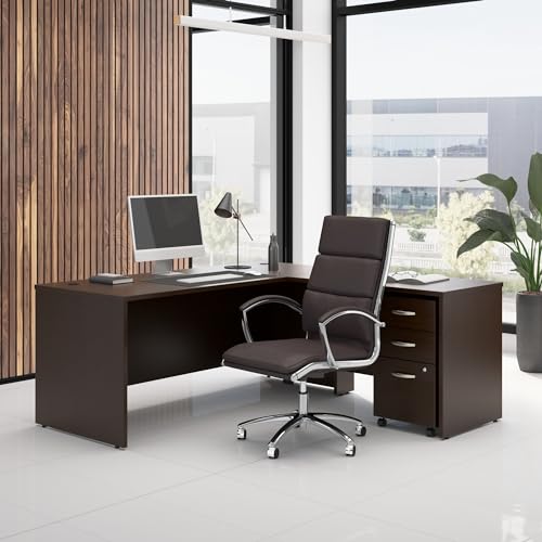 0042976205522 - BUSH BUSINESS FURNITURE SERIES C L SHAPED DESK WITH 42W RETURN AND MOBILE FILE CABINET, CORNER COMPUTER TABLE FOR HOME OR PROFESSIONAL OFFICE, 72W, MOCHA CHERRY