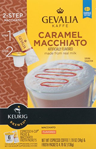 0430000577903 - GEVALIA CARAMEL MACCHIATO K-CUP PACKS AND FROTH PACKETS - 6 COUNT (PACK OF 6)