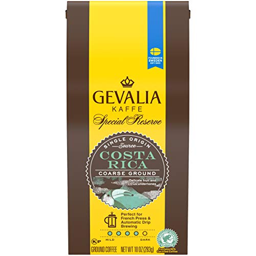 0043000070499 - GEVALIA KAFFE SPECIAL RESERVE COSTA RICA SINGLE ORIGIN COURSE GROUND COFFEE 10OZ