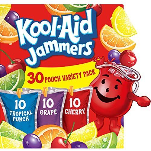 0043000080245 - KOOL-AID JAMMERS TROPICAL PUNCH, GRAPE & CHERRY VARIETY PACK, 30 CT. BOX