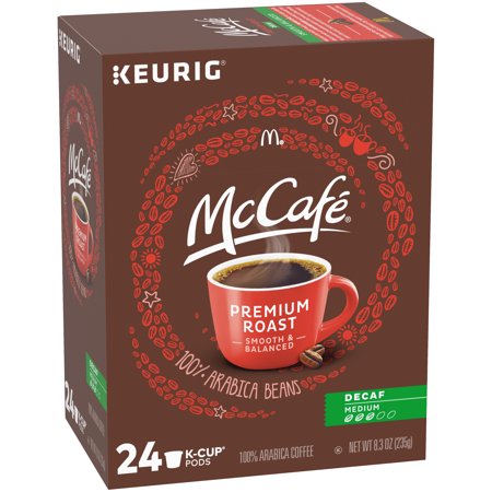 0043000080443 - MCCAFE PREMIUM ROAST DECAF COFFEE K-CUP PODS, DECAFFEINATED, 24 CT - 8.3 OZ BOX