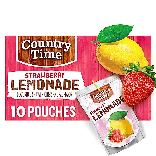 0043000084038 - COUNTRY TIME 60OZ STRAWBERRY LEMONADE FLAVORED DRINKS (10 POUCHES)