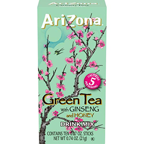 0043000086698 - ARIZONA ZERO SUGAR GREEN TEA WITH GINSENG & HONEY POWDERED DRINK MIX STICKS, 10 CT. BOX