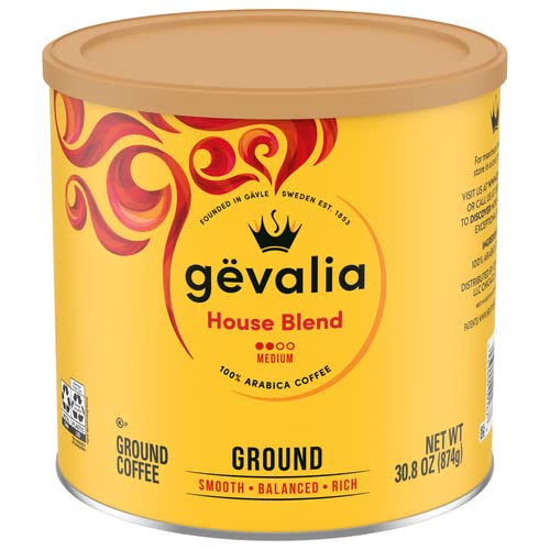 0043000091678 - GEVALIA HOUSE BLEND GROUND COFFEE (30.8 OZ CANISTER)