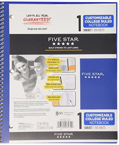 0043100082309 - FIVE STAR 1 SUB NOTEBOOK WITH CLEARVIEW COVER CR