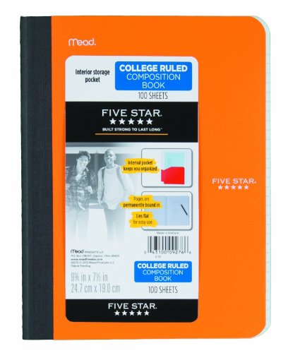 0043100092766 - FIVE STAR POLY COMP BOOK W POCKETS 100 CT, 9 3/4 X 7 1/2