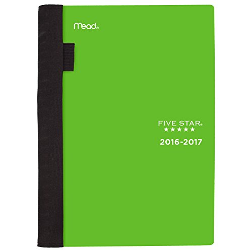 0043100380542 - FIVE STAR ACADEMIC YEAR WEEKLY / MONTHLY PLANNER, AUGUST 2016 - JULY 2017, 5-3/4X8-1/2, STUDENT, ADVANCE, LIME