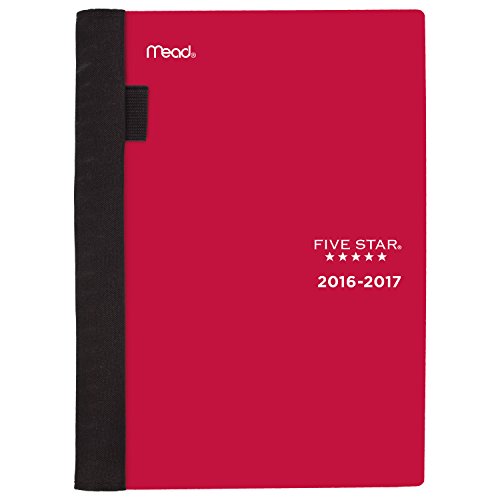 0043100380788 - FIVE STAR ADVANCE STUDENT ACADEMIC YEAR WEEKLY / MONTHLY PLANNER, AUGUST 2016 - JULY 2017, 5-3/4X8-1/2, RED