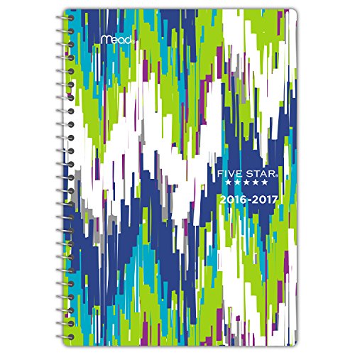 0043100381075 - FIVE STAR ACADEMIC YEAR WEEKLY / MONTHLY PLANNER / APPOINTMENT BOOK, AUGUST 2016 - JULY 2017, 5-1/2X8-1/2, STUDENT, STYLE, COOL CHEVRON
