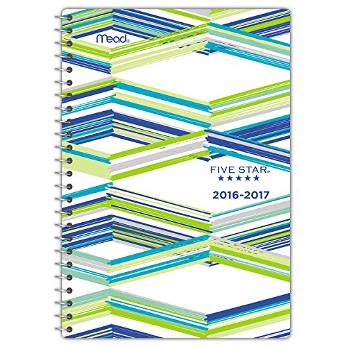 0043100381082 - FIVE STAR ACADEMIC YEAR MONTHLY PLANNER, AUGUST 2016-JULY 2017, 5-1/2X8-1/2, STUDENT, STYLE, COOL STRIPES