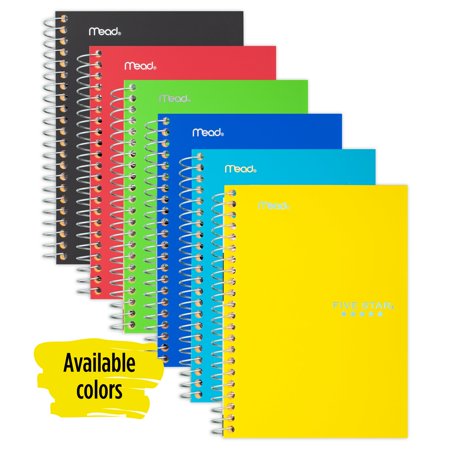 0043100454847 - FIVE STAR PERSONAL SPIRAL NOTEBOOK, 7 X 4 3/8, 100 SHEETS, COLLEGE RULE, ASSORTED COLORS