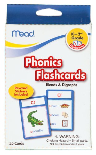 0043100631446 - MEAD FLASHCARDS, PHONICS, GRADES K-2, 3.62 X 5.25 INCHES, 55 CARDS