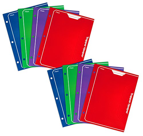 0043100730439 - MEAD TRAPPER KEEPER 2-POCKET PORTFOLIO, 12 X 9.38 X .12 INCHES, ASSORTED, PACK OF 8