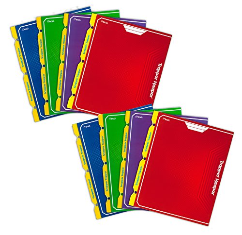 0043100730477 - MEAD TRAPPER KEEPER SNAPPER TRAPPER 2-POCKET PORTFOLIO WITH PRONGS, 11.88 X 12 X .12 INCHES, ASSORTED, PACK OF 8