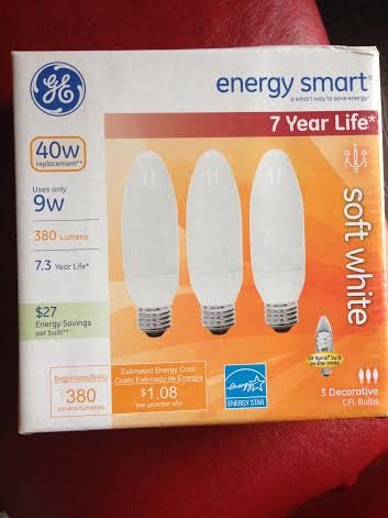 0043168602976 - ENERGY-SMART CFL 9W LIGHT BULBS, 3PK GE