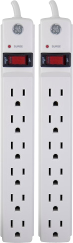 0043180147097 - GE - 6-OUTLETS POWER STRIP - WHITE