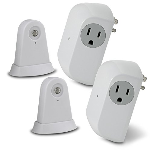 0043180451668 - SET OF 2 - UTILITECH WIRELESS DUSK-TO-DAWN SECURITY LIGHT CONTROL WITH OUTLET RECEIVER