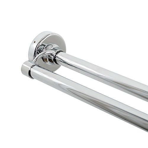 0043197151100 - ZENNA HOME 36602SS, NEVERRUST ALUMINUM DOUBLE TENSION SHOWER CURTAIN ROD, 44 TO 72-INCH, CHROME